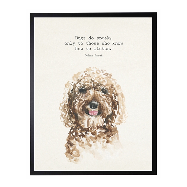 Watercolor Goldendoodle Quote Framed Art Print | Kirklands Home