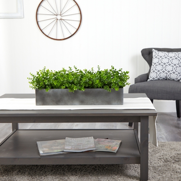Eucalyptus Arrangement in Gray Planter Box