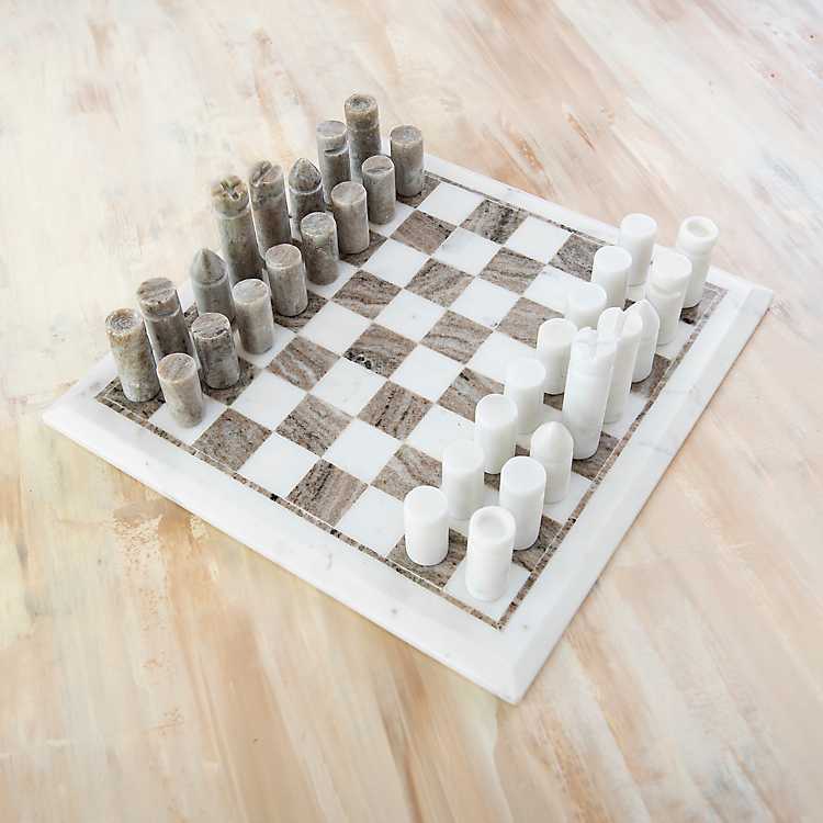 Details about   12"x12" White Marble Chess Board Set With Pieces Play Game Corridors Decor H015 