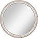 Aged White Wood Round Mirror