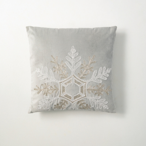 Beaded snowflake outlet pillow