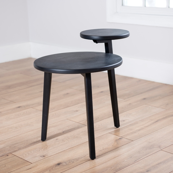 Black 2Tier Round Side Table Kirklands Home