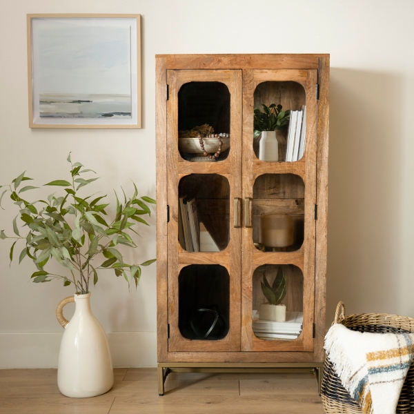 Mango wood on sale tall cabinet