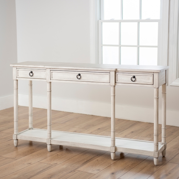 Casey Cream 3 Drawer Console Table