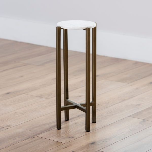 White Marble and Iron Cocktail Table | Kirklands Home