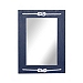 Blue Wood Frame Mirror with White Rope