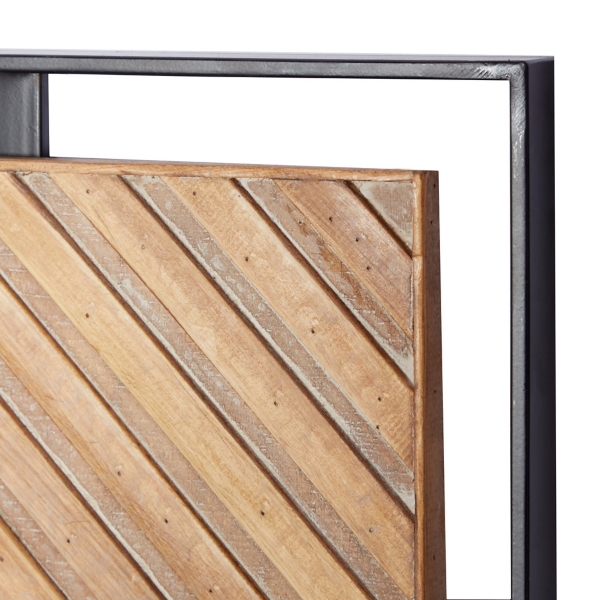 Brown Chevron Wood Wall Plaques, Set of 2