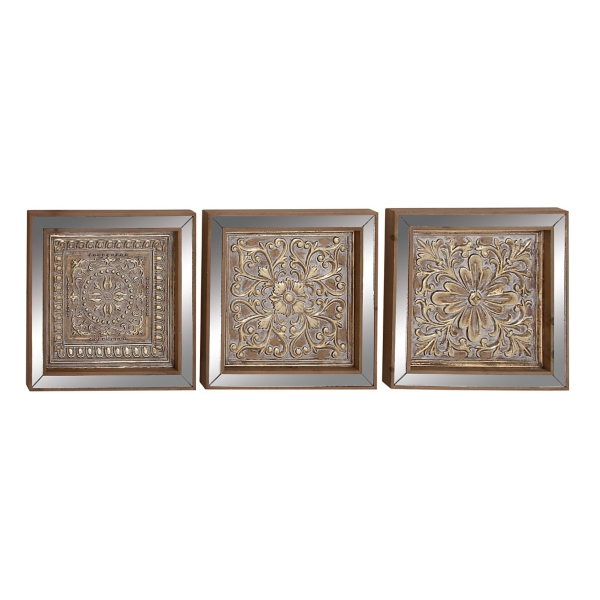 Bronze Metal Mirror Floral Wall Plaques, Set of 3 Kirklands Home