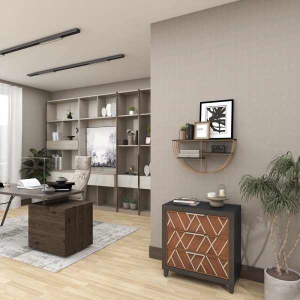 Golden Half Moon Wall Shelves