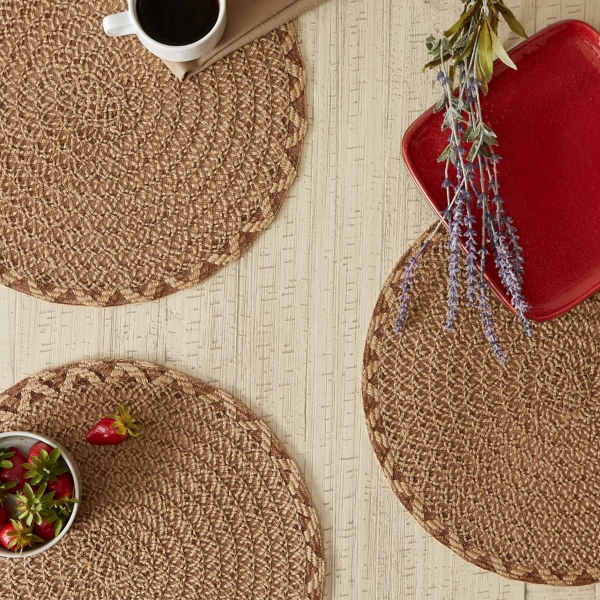Round Woven Lattice Placemats, Set of 6
