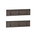 Dark Brown Wooden 3-Hook Coat Racks, Set of 2