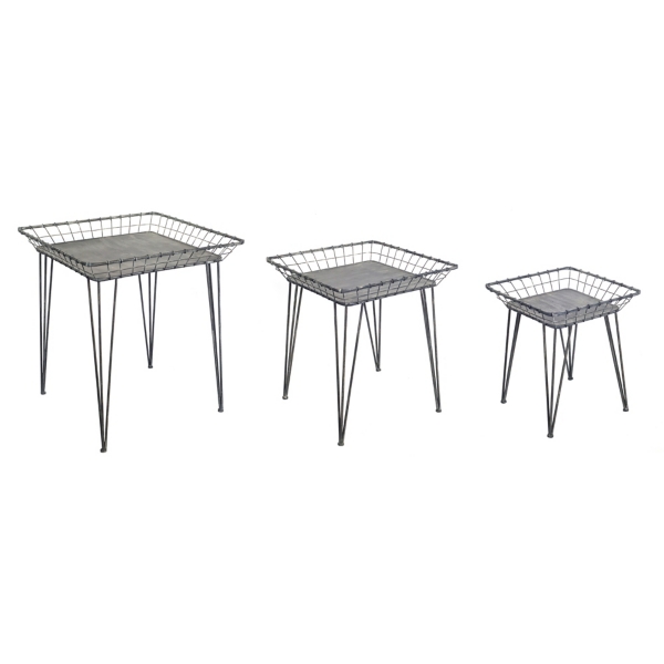 Metal Wire Tray Accent Tables, Set of 3 Kirklands Home