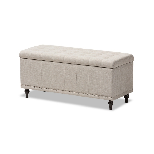 Beige Tufted Upholstery Storage Ottoman Kirklands Home