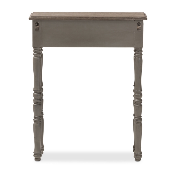 Tan and Gray Ornate Ball Turned Console Table