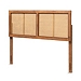 Ash Walnut Wood Rattan Frame Queen Headboard