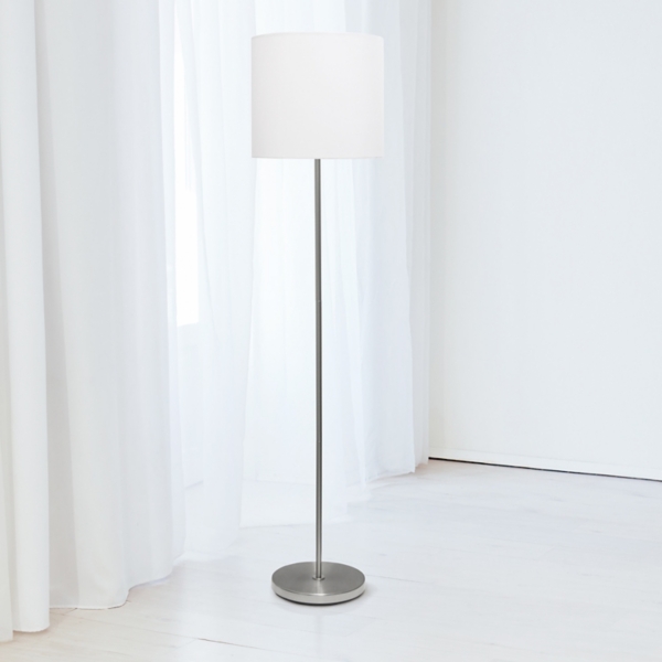 Minimal Brushed Nickel Stem Floor Lamp