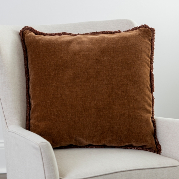 Chestnut Lani Chenille Fringe Throw Pillow Kirklands Home