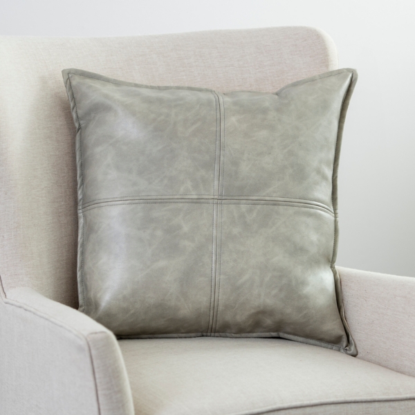 Gray shop leather pillows