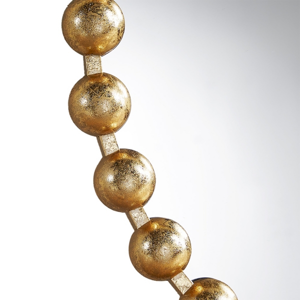 Metallic Gold Foiled Beaded Wall Mirror, 27 in.