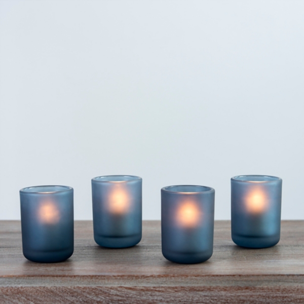 Denim Frosted Votive Candle Holders, Set of 4 Kirklands Home