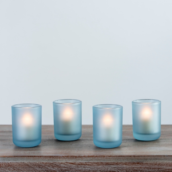 Soft Blue Frosted Votive Candle Holders, Set of 4 Kirklands Home