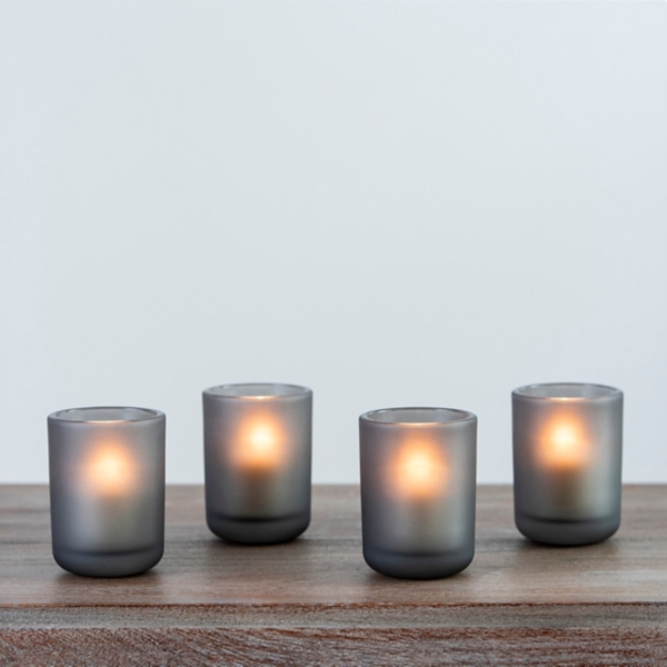 Dark Gray Frosted Votive Candle Holders, Set of 4 Kirklands Home
