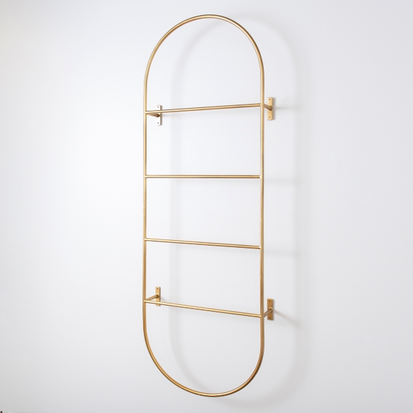 Gold Metal Blanket and Towel Wall Ladder