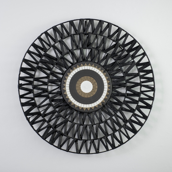 Black Woven Ceramic Medallion Wall Plaque