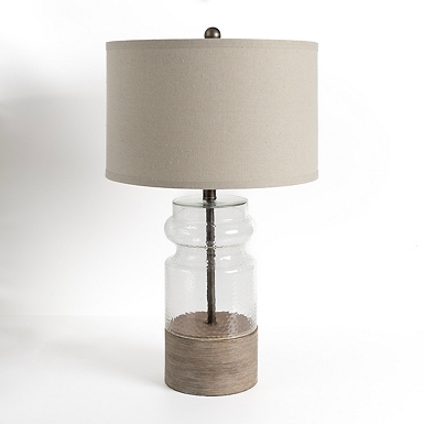 Metal and glass jug shop table lamp