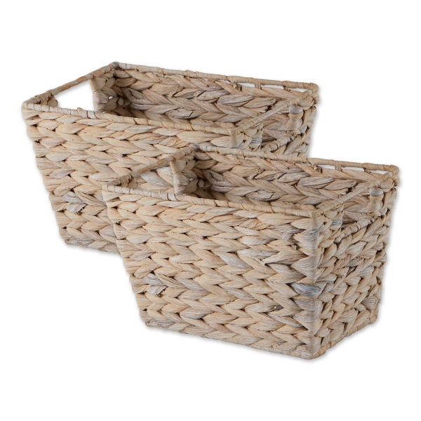 Whitewashed Seagrass Laundry Basket – with Liner