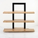 Black Metal and Wood 3-Tier Serving Stand