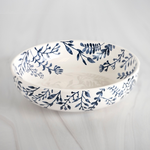 White and Blue Vines Dinner Bowl Kirklands Home
