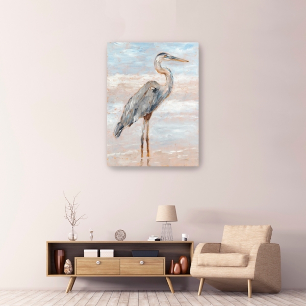 Beach Heron I Giclee Canvas Art Print, 48x36 in.