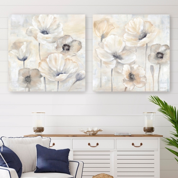Gray Poppy Garden 2-pc. Canvas Art Set, 30x30 in.