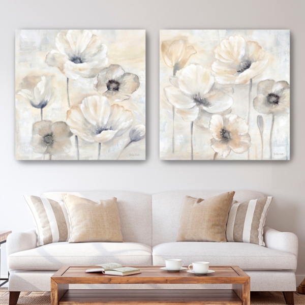 Gray Poppy Garden 2-pc. Canvas Art Set, 40x40 in.