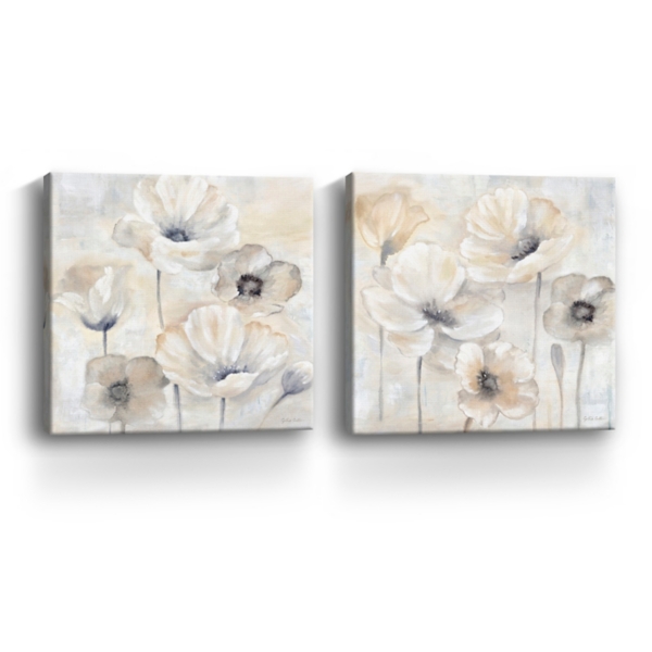 Gray Poppy Garden 2-pc. Canvas Art Set, 40x40 in.