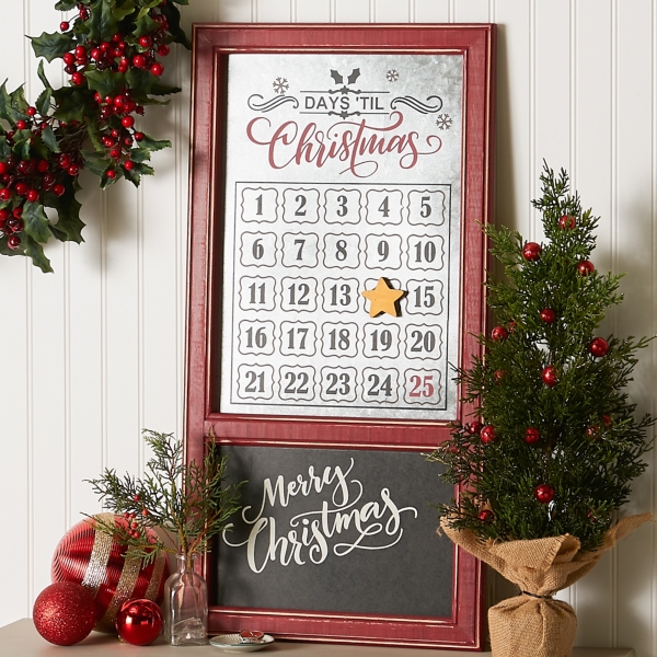 Galvanized Christmas Advent Calendar Plaque