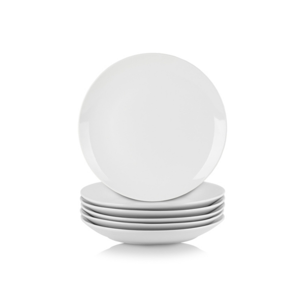 White Ceramic Round Salad Plates, Set of 6 Kirklands Home