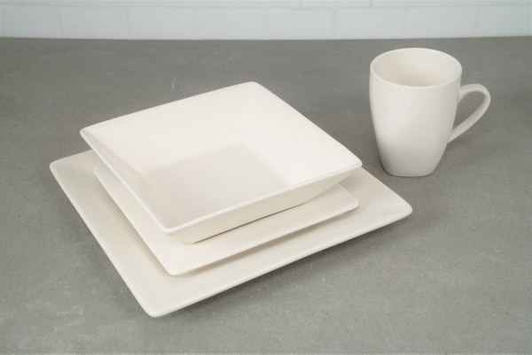 White Ceramic Square 40-pc. Dinnerware Set