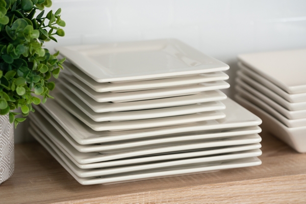 White Ceramic Square 40-pc. Dinnerware Set