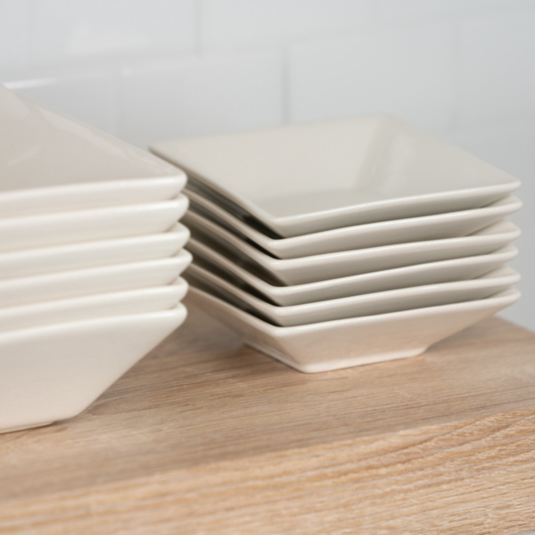 White Ceramic Square 40-pc. Dinnerware Set