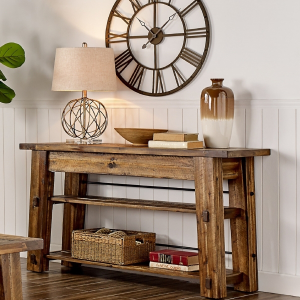 Rustic deals hall table