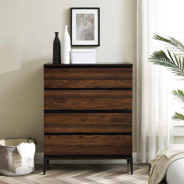 Dark Walnut Lined Drawer Chest