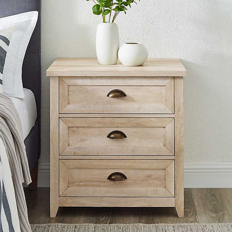 White Oak Bronze Cupped Handle, White Dresser With Matching Nightstands