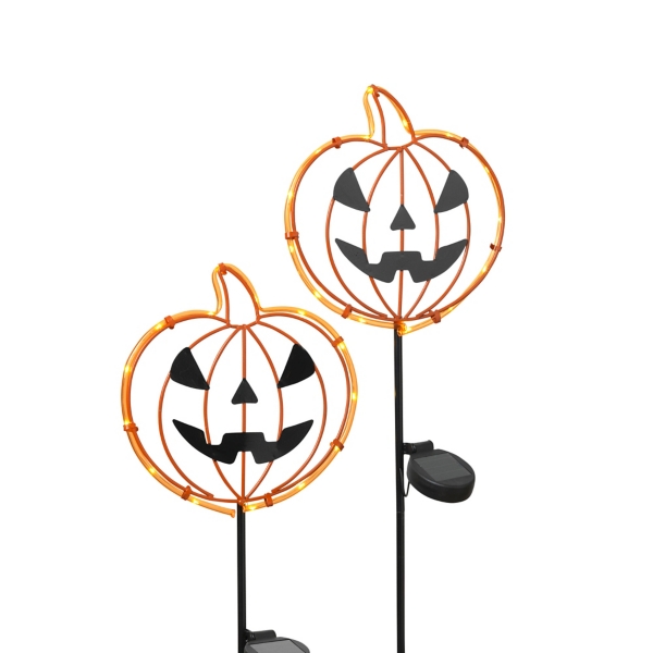 Solar PreLit Jack O Lantern Yard Stakes, Set of 2 Kirklands Home