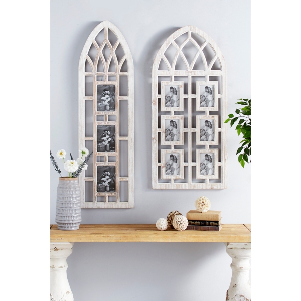 Whitewash Window Arch 3-Opening Collage Frame