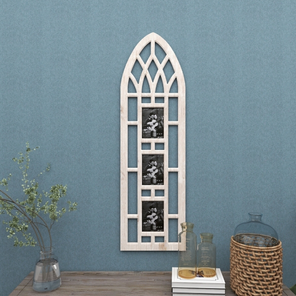 Whitewash Window Arch 3-Opening Collage Frame