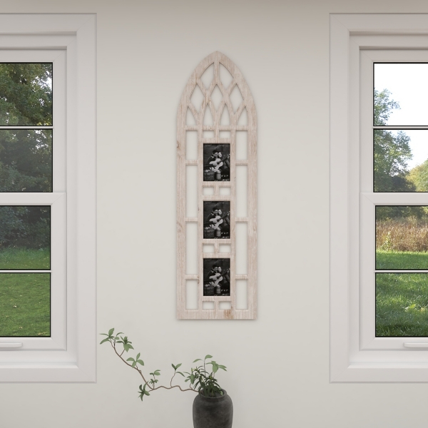 Whitewash Window Arch 3-Opening Collage Frame