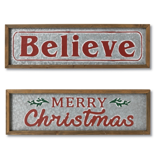 Believe and Merry Christmas Wall Plaques, Set of 2 Kirklands Home