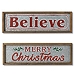 Believe and Merry Christmas Wall Plaques, Set of 2